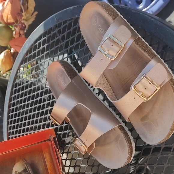 Cat & Jack Other - Cat & Jack Gold Buckle Sandals